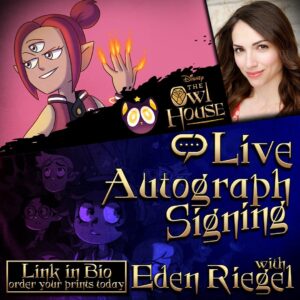 Eden Riegel Instagram - So excited to share that I will be reuniting with some of the incredible #TheOwlHouse cast for live-streamed signings and a live Q&A, Sat, May 6 at 10am PST. We have so much to process after that gripping, emotional finale! Buy your prints now. Link in bio!