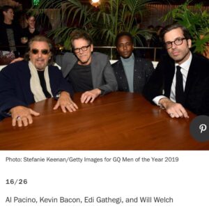 Edi Gathegi Instagram - What can be said about the gentlemen on my right that hasn’t been said. The air we took in was rarified. True 👑‘s. And the gentleman on my left is doing big things over at GQ learn his name @willwelch. Thank you @gq for having us and @kevinbacon for your brotherhood. @voguemagazine @samanthalaurenbrooks for the article. Styled by the fierce: @adriana_ptk — suit  @gucci