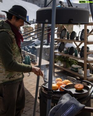 Eduardo Garcia Instagram - I’ve been having a good time up here @bigskyresort since I was a little kid and today was no different. Fresh air, mountain views and a world class partner like @lecreuset launching a first expression in the outdoor cooking space with The Alpine Outdoor Collection was incredibly exciting. 
 
Whether I’m firing up the grill or cooking over an open flame like I am here, the Alpine Outdoor Collection is a great companion for outdoor travel and cooking. Each piece comes ready to use with no seasoning required so you can sear, sauté, stir-fry, griddle, roast, and bake your favorite foods in the open air. 
 
Cooking and connecting with hundreds of folks under the grandeur of Lone Peak was unforgettable. I met so many people who had an interest in the Alpine Outdoor Collection, cooking over a fire and the @montanamex inspired menu and recipes. The mix of local Montana mountain community, and others from all over the world and of all ages was familial and festive. A fresh dusting of snow mixing with the aroma of a warm meal being cooked over a hot fire created a mountain Après for the books. Congratulations to @lecreuset on the launch! #ad

📷: @kg___creative