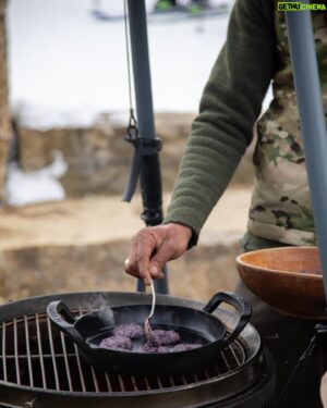 Eduardo Garcia Instagram - I’ve been having a good time up here @bigskyresort since I was a little kid and today was no different. Fresh air, mountain views and a world class partner like @lecreuset launching a first expression in the outdoor cooking space with The Alpine Outdoor Collection was incredibly exciting. 
 
Whether I’m firing up the grill or cooking over an open flame like I am here, the Alpine Outdoor Collection is a great companion for outdoor travel and cooking. Each piece comes ready to use with no seasoning required so you can sear, sauté, stir-fry, griddle, roast, and bake your favorite foods in the open air. 
 
Cooking and connecting with hundreds of folks under the grandeur of Lone Peak was unforgettable. I met so many people who had an interest in the Alpine Outdoor Collection, cooking over a fire and the @montanamex inspired menu and recipes. The mix of local Montana mountain community, and others from all over the world and of all ages was familial and festive. A fresh dusting of snow mixing with the aroma of a warm meal being cooked over a hot fire created a mountain Après for the books. Congratulations to @lecreuset on the launch! #ad

📷: @kg___creative