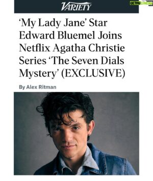 Edward Bluemel Instagram - this one goes out to all the doubters who said i’d never play an amiable youth 🖕