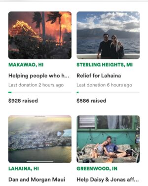 Edward Norton Instagram - We have lots of friends on Maui and have surfed along the SW shore and relaxed in Lahaina many times. Absolutely crushed to see such a wonderful community devastated. This is an excellent hub of verified fundraisers for various needs for those who can support.  Thanks for anything you can do.  Love & solidarity to Lahaina and Maui. Link in bio