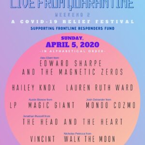 Edward Norton Instagram - This wonderful group of musicians has organized a virtual festival this afternoon (Sunday) to benefit our #FrontlineRespondersFund to help accelerate the delivery of critical protective gear to heroic hospital teams. I’ll say hi & give update at the top of the show. 2pm PST  Huge thanks to @austy & @magicgiant for organizing some Sunday music with a purpose