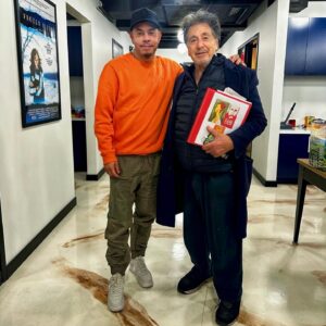 Eif Rivera Instagram - Knighted by the king of cinema , the one and only Legendary Icon Al Pacino who blessed me with his gift on my first feature film. Legendary conversations and legendary performances. Grateful beyond words. #KILLINGCASTRO