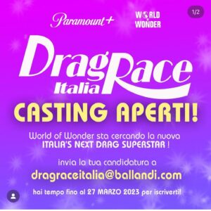 Elecktra Bionic Instagram - 👑 ❤️‍🔥 Who is gonig to be the next queen? ❤️‍🔥👑

Total look :- @fibre.torino 
Make up :- @maccosmeticsitalia 

Avete visto ?😍
I casting della terza stagione per @dragraceitalia.official sono ufficialmente aperti e tante saranno le novità e sorprese … la prima ? Che sarà su @paramountplusit 😍
Imbocca al lupo a tutt*
@dimitricocciuti @worldofwonder 
#dragraceitalia #rupaul #rupauldragrace #dragrace #vougueopencasting