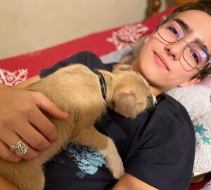 Elias Harger Instagram - My heart is full! We welcomed a new puppy into our family. She’s 2 months old. We named her Gingersnap.