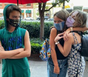 Elias Harger Instagram - No caption needed. 🤣 #safeplaydates #covidmask @raeganrevord @mckennagraceful