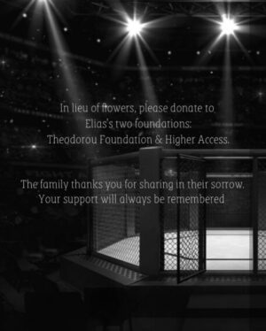 Elias Theodorou Instagram - This past week has been the hardest of our lives. From family and  friends to coaches and competitors each has had to come to terms with the sudden loss of Elias. 

The heartache and hurt that all of us have had to process in the face of such a tragedy has left marks on us all but thanks to the wonderful community that Elias fostered we haven’t had to suffer alone. For every tear there was a laugh to cushion the blow as each of us had funny stories to share. 

On top of sharing stories, the outpouring of donations to our campaign to fund Elias’ foundations exceeded all of our expectations. Surpassing our initial Goal of 20,000.00 within a few days. We look forward to sharing updates with you all as we move ahead with this important work. 

Thank you all for helping us keep our hope and his memory alive. 

“Tragedy should be utilized as a source of strength.’ No matter what sort of difficulties how painful experience is, if we lose hope, that’s our real disaster.” Dalai Lama