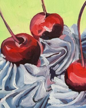 Elisa Strauss Instagram - Working on a different sort of cake…
#oilpainting #workinprogress