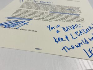 Elissa Slotkin Instagram - It struck me today as I was trying to close out work ahead of the holidays that I had stumbled upon a perfect snapshot of what it’s like to be a Congresswoman: sending hand-signed letters to constituents. 

In just this batch I congratulated scholarship recipients, honored a WWII vet turning 100, celebrated new businesses, and, on the other side of the coin, recognized the bravery of the loved ones of the students lost in the Oxford shooting who spoke at the recent sentencing. 

As the year comes to a close, it’s a good reminder to take a moment to celebrate all the wonderful things happening in our lives, and acknowledge the painful things happening to people we care about. 

While Washington is a mess, the work here in Michigan, and the people I get to meet and fight for, are what make me so proud to represent this district.