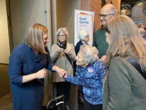 Elissa Slotkin Instagram - As we mark #HolocaustRemembranceDay, I was honored to spend yesterday morning at Zekelman Holocaust Center in Farmington Hills for the grand opening of its renovation and new exhibit — a permanent memorial that honors the six million Jewish victims and so many others murdered by the Nazis. 

It was particularly moving to see the ribbon cut by Holocaust survivors, all women in their 80s, 90s and a few over 100. There will come a time when these survivors won’t be here to share their stories, so it was moving to see so many together to hear from them today.