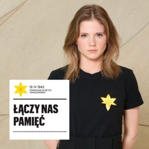 Eliza Rycembel Instagram - Drogie/Drodzy, zbliża się 79. rocznica wybuchu powstania w getcie warszawskim. 19 kwietnia przypnę sobie ten żonkil, który, wierzę, że ma nas łączyć i przypominać o tym jak dzielnie ludzie walczyli o swoją godność. Myślę, że dzisiaj jest to jeszcze ważniejsze, żeby o tym pamiętać w kontekście sytuacji w Ukrainie. Zachęcam wszystkich do dołączenia się do jubileuszowej #akcjażonkile
Jest mi niezmiernie miło móc być ambasadorką tej akcji wraz ze wspaniałymi: pani Irena Santor, pan Janusz Gajos, @aleksandrapoplawska , @andrzejpiaseczny_official, @kgonciarz 

_______
Akcja społeczno-edukacyjna Żonkile upamiętnia wybuch powstania w getcie warszawskim. 19 kwietnia przypnij żonkil i pokaż, że #ŁączyNasPamięć.
Zapraszam również na prapremierę spektaklu pt. „Mama Zawsze Wraca” który będzie pokazywany od 19 kwietnia w @polinmuseum 
______
Fot. Aldona @aldona , VanDorsen Artists