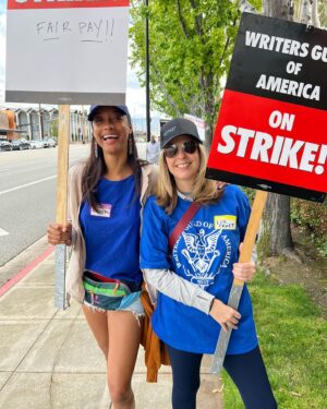 Elizabeth Craft Instagram - Picketing with some of my fave people today! @brooksitgraves @tjbrady @ra_sheed #WGASTRONG