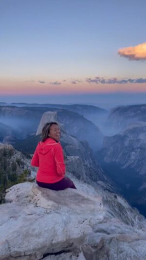 Elizabeth Frances Instagram - There were so many to pick from, but I landed here. My very first backpacking trip ever up to clouds rest. It was 9931 ft of elevation and worth every single step. There weren’t any other humans up there and it was so peaceful. The stars were bright, half dome was in the distance, and the clouds were below.
These are the kinds of views that humble me, make me feel so grateful for this beautiful planet we live in, for the silence and the moments in between. That make me thankful that I have an able body that can take me there, and the breath that enters my lungs. 

Our planet is full of miracles. And nature reminds us. Life is a miracle, it’s hard and joyous and full of love and loss and love again, friendships and family and faith in each other. Wishing you a fresh breath and beautiful views that make you feel alive this next year 💕

#yosemite #yosemitenationalpark #halfdome #cloudsrest #backpacking #getoutey #outdoors #hiking