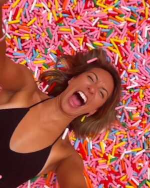 Elizabeth Frances Instagram - Joy ✨💕

Joy is a pool of pink sprinkles.

Joy is a chance to see a sunset and a sunrise every day. 

Joy isn’t the absence of sadness and suffering in the world, it’s the acceptance and processing of it, doing what you can about it, holding space for all of it, and the choice to feel, celebrate, and appreciate all the wonderful and miraculous in life too. 

Joy is being present.