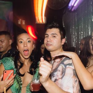 Elizabeth Frances Instagram - My boo @victorasandoval celebrated his bday in true Vic form, by dressing us all as his SHEro #jlo on the night she hosted #snl ... and yes, the green dress 👗 ✂️ by he and Tanya Lee. I ❤️ you boo #hbd ...also I clearly was happy w whatever pic I was taking in the last photo 😂😂 #jlogreendress #jlosnl #jloitsmyparty #jlo #jenniferlopez