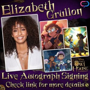 Elizabeth Grullón Instagram - Owl House fans we have a special treat for you! The cast and I are doing a special q&a and live signing for the 1 year anniversary of TOH! This Monday at 10 am PDT, link in bio. We are so excited to hang with you 🤍💫
