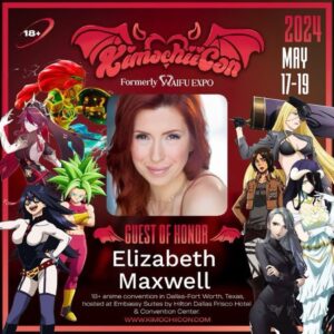 Elizabeth Maxwell Instagram - Well my lovelies, it’s official… I’m doing my first 18  convention! 🤭 Join me at @kimochiicon May 17 - 19 in Dallas-Fort Worth, TX for a spicy good time! ❤️‍🔥

👉 Link for more info and to buy tickets in my bio!

#kimochiicon #eighteenplus #funkopop #myheroacademia #midnight #attackontitan #ymir #dragonballsuper #caulifla #kefla #overlord #overlordanime #albedo #honkaistarrail #natasha #zeldabreathofthewild #zeldatearsofthekingdom #urbosa #riju #genshinimpact #rosaria #persona5 #saeniijima #rwby #winterschnee #fruitsbasket #arisauotani #noragami #bishamon