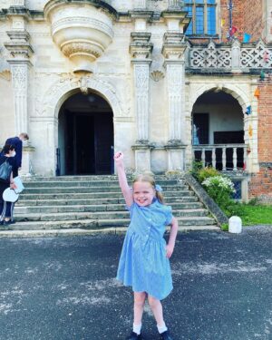 Ella Chadwick Instagram - Last day filming all done i didnt want to go i had so much fun and met lots of lovely people i had to say bye n pose infront of Crunchemhall #matildamovie #matildanetflix #crunchemhall #filmset #itsawrap #matildamusical #zebedeetalent #childactor