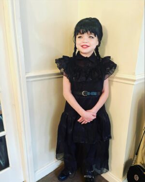 Ella Chadwick Instagram - #worldbookday For me it had to be #wednesday i love my dress and wig 📚🖤🤍📖 #wednesdayaddams #wednesdayvibes #worldbookdaycostume