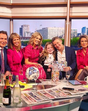 Ella Chadwick Instagram - More pics from yesturday!! Yesturday i was invited back to @gmb to suprise @benshephardofficial on his last show 😭 i had the best time everybody is always so nice i love being there and whilst its sad bens leaving were all still going to see him so we wish you the best of luck on this morning ben ❤️ thankyou for being so kind and always making me smile 🥰🫶 #gmb  #lastshow #benshephard #tvstudios #goodluck