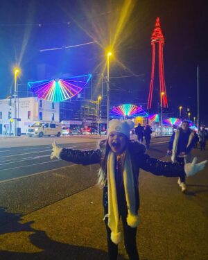 Ella Chadwick Instagram - Had a fab time last night at blackpool illuminations. Ive vome every year since i was 4wks old well apart from 2020 cause of covid. My fave part is the dancefloor and music outside the tower as i love to dance ❤️ #blackpool #blackpoooltower #blackpoolilluminations #tradition
