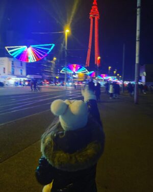 Ella Chadwick Instagram - Had a fab time last night at blackpool illuminations. Ive vome every year since i was 4wks old well apart from 2020 cause of covid. My fave part is the dancefloor and music outside the tower as i love to dance ❤️ #blackpool #blackpoooltower #blackpoolilluminations #tradition
