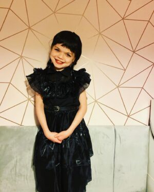 Ella Chadwick Instagram - #worldbookday For me it had to be #wednesday i love my dress and wig 📚🖤🤍📖 #wednesdayaddams #wednesdayvibes #worldbookdaycostume