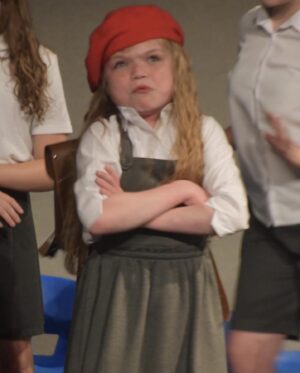 Ella Chadwick Instagram - Some photos from @tracingsteps #matilda show last week. I loved being red beret girl ❤️ 1st photo was taken by @nessworthyphoto @popsiclephotography and i love it thanks for capturing that pic❤️ and big thanks to those from the film matilda that took part in the special video message i suprised everybody with we shown it them just before the show and they all screamed and cheered 🎉🎉 #matilda #performance #middletonarena #musical #tracingsteps #tracingstepsshow  #redberetgirl