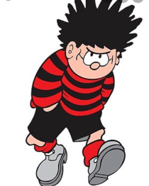Ellie Diamond Instagram - ♥️🖤DENNIS FOREVER🖤❤️
-
Never in my 23 years would I have imagined that I’d be immortalised alongside Dundee history in my Dennis the menace look! It was an honour to reimagine this legendary Beano character as a 6”4 drag queen once again for the official opening. When creating the outfit for the show I wanted to keep all the traditional elements of Dennis but run the rest thru the Ellie diamond drag blender! I hope this piece being part of the gallery will show that Dundee has queer history and a powerful queer community that can make an impact outside of Dundee, no matter who you are! Achieving this really feels like my love letter to Dundee and all the challenges it threw at me. I may not have won a badge but this moment truly feels like a win, because who else has a wax figure of themselves? That’s history mawma! 💞