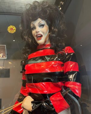 Ellie Diamond Instagram - ♥️🖤DENNIS FOREVER🖤❤️
-
Never in my 23 years would I have imagined that I’d be immortalised alongside Dundee history in my Dennis the menace look! It was an honour to reimagine this legendary Beano character as a 6”4 drag queen once again for the official opening. When creating the outfit for the show I wanted to keep all the traditional elements of Dennis but run the rest thru the Ellie diamond drag blender! I hope this piece being part of the gallery will show that Dundee has queer history and a powerful queer community that can make an impact outside of Dundee, no matter who you are! Achieving this really feels like my love letter to Dundee and all the challenges it threw at me. I may not have won a badge but this moment truly feels like a win, because who else has a wax figure of themselves? That’s history mawma! 💞