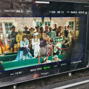 Ellie Duckles Instagram - Some BTS from The Judgement of Paris with the loveliest crew and cast. Missing my on-screen familia ♥️ 

swipe for some serious fruit eating🍊😂🍎