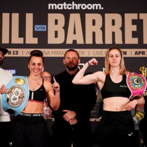 Ellie Scotney Instagram - Two belts wasn’t enough 😉

@ringtv belt on the line for tomorrow’s co-main event 👑

#ScotneyLefebvre | April 13 | #GillBarrett