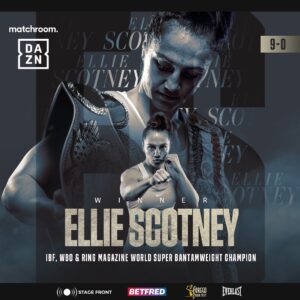 Ellie Scotney Instagram - On top of the World 👑👑👑

IBF Champ @elliescotney_ adds the WBO & Ring Magazine 122lb Titles to her collection with a points win over Segolene Lefebvre 🔥

📝 99-91, 97-93, 96-94

#ScotneyLefebvre | @DAZNBoxing | #GillBarrett