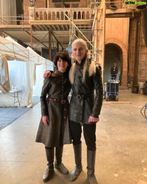 Elliot Grihault Instagram - Although Aemond may look quite menacing on TV, Ewan Mitchell has the kindest soul and is an absolute thrill to work with. His performance truly shines throughout the episodes he’s in, and watching him snap from the incredibly caring Ewan to the extremely intimidating Aemond allowed me to be truly immersed in the scenes I had with him! (By the way the 2nd picture is me and him messing around with umbrellas on a rainy day🤣) Can’t wait to see what else he has in store for Season 2 🖤💚#houseofthedragon