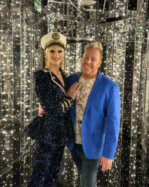 Elliott with 2 Ts Instagram - First day of ship duties was a fabulous success!!!! Ahoy @virginvoyages 💋🚢🤟🏻💄 @worldpokertour @worldofwonder 
#queenoftheseas #originalshipqueen #dragrace #virgin #virginvoyages #gigs #travel #tourist #selfmadequeen