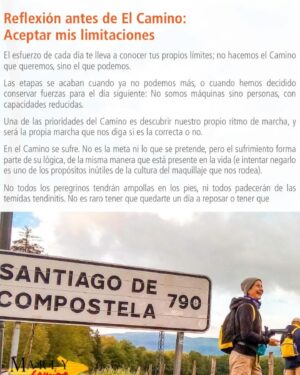 Eloísa Maturén Instagram - 1ero de Junio, Camino de Santiago, cuenta regresiva ⏳ ✨❤️‍🔥

En tres semanas comienza mi recorrido: Caminar 121 km en 7 días. 

Preparo mi cuerpo, mente y espíritu, me dejo guiar, improviso.

Me dijo @elianasantander8 que el Camino empieza antes de lo que uno cree y tiene razón, yo ya me siento peregrina 🚶‍♀️🤍

Gracias @elianasantander8 @vane.morr @marlycamino  @elgeorgeharris por guiarme con tanto amor en esta nueva aventura, tengo nervios, emoción y mucha alegría.

Más tarde, más noticias 

#caminodesantiago #peregrina