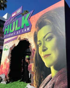 Elyse Levesque Instagram - Serving up Marvel Chic and supporting our best one @tatianamaslany as she absolutely (Hulk) SMASHES in the new She-Hulk. You’re gonna wanna watch this. It’s seriously fun. 💚 #proudparents 

And shout out to @maxmagpie for the best dress!
