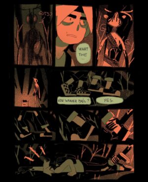 Ema Mlynarčíková Instagram - 🥩🦴GUTS part 3
A comic about scary things. 
CW: gore, toxic masculinity?, bad puns

Lineart done within the 24hour comic challenge. Thats why it gets sloppy towards the end haha. 

If you’d like to support me, i uploaded a comfier pdf to my gumroad for a great price of 1€! (link in bio)
Enjoy #comic #comics #spooky #sliceoflife #gore #guts #halloween #procreate