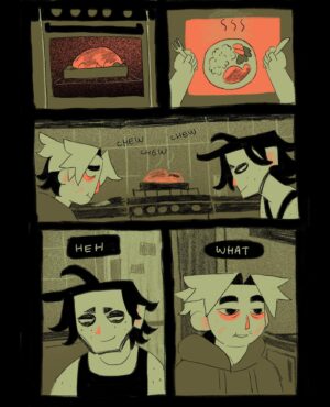 Ema Mlynarčíková Instagram - 🥩🦴GUTS part 3
A comic about scary things. 
CW: gore, toxic masculinity?, bad puns

Lineart done within the 24hour comic challenge. Thats why it gets sloppy towards the end haha. 

If you’d like to support me, i uploaded a comfier pdf to my gumroad for a great price of 1€! (link in bio)
Enjoy #comic #comics #spooky #sliceoflife #gore #guts #halloween #procreate