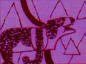 Ema Mlynarčíková Instagram - CW: flashing lights on the last slide 
The chewing kinda sus 👀

This lil animation that instagram seemed to like was part of my experimental animation class where we had to remake the same film with different techniques (our style, traditional with no lighttable, using human body and flicker film)
There is one more version in the making but that will be much different :0

#2danimation #animation #characteranimation #animationloop #dog #loop
