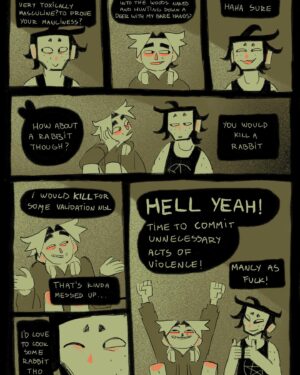 Ema Mlynarčíková Instagram - Guts is one years old today and still probably the best thing i’ve ever written :0 

There is a new comic in the works and a visual novel (!!!) with these guys, more updates will come soon. 

If you enjoyed guts and would like to support me, you can get the full pdf for 1eur at gumroad (link in bio) Thank you!