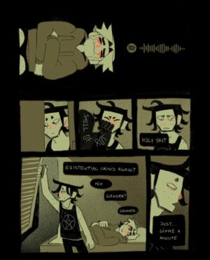 Ema Mlynarčíková Instagram - 🥩🦴GUTS part 1
A comic about scary things. 
CW: gore, toxic masculinity?, bad puns

Lineart done within the 24hour comic challenge. Thats why it gets sloppy towards the end haha. 

If you’d like to support me, i uploaded a comfier pdf to my gumroad for a great price of 1€! (link in bio)
Enjoy

#comic #comics #spooky #halloween #gore #twobroschillinginaforest #procreate