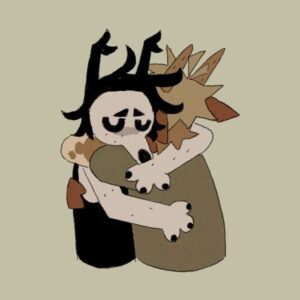 Ema Mlynarčíková Instagram - Hugtober day one. 

I feel like I have a though month coming so i threw away my character design prompts and I vow to draw you all a hug everyday instead haha #hugtober #OCtober #hug #furryart #gif #wholesome #uwu