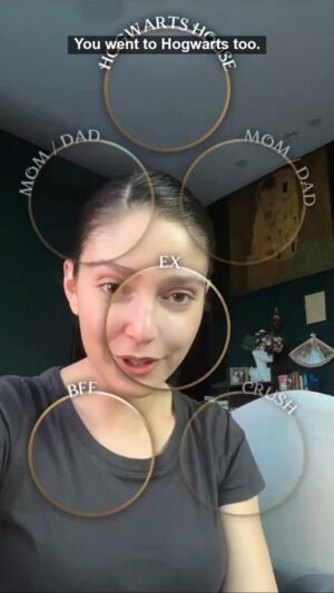 Emilia Ares Instagram - yikes Daddy Voldimort 👻 
QOTD: You are presented with a locked door…how do you open it? 
Answer in comments and I’ll tell you your Hogwarts house 😏 

Guess what house I’m in based on my answer 😉 
 #hptok #hpedit #hpfilter
#harrypotter #gryffindor #voldemortsdaughter #slytherin