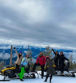 Emilia Ares Instagram - Snowmobiling saga in WA: Went from legit terrified vibes to sending it down the mountain like a boss! 🏔️❄️ Living that mountain life with the squad. 🤙 #FearConquered #MountainThrills”
