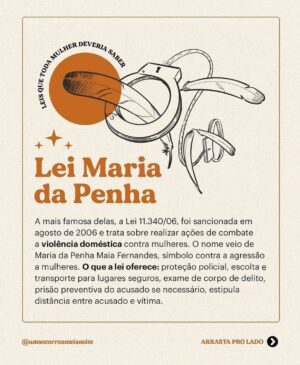 Emiliano D'Ávila Instagram - *UTILIDADE PÚBLICA*
Atenção, mulheres! Informação é poder. 🗣️🗣️🗣️

De @umsocorroameianoite 👏🏽

#empoderamentofeminino #direitodamulher #leimariadapenha #leidominutoseguinte #leidofeminicídio #leicarolinadieckmann #leijoannamaranhão #stealthing #feminismo #empoderamento #empoderamentofeminino #desconstrução #matriarcado #mulher #feminismo