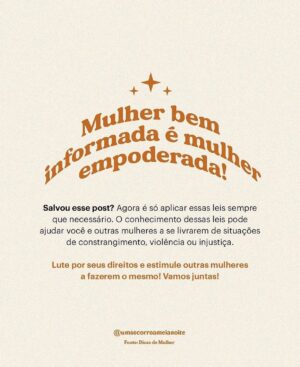 Emiliano D'Ávila Instagram - *UTILIDADE PÚBLICA*
Atenção, mulheres! Informação é poder. 🗣️🗣️🗣️

De @umsocorroameianoite 👏🏽

#empoderamentofeminino #direitodamulher #leimariadapenha #leidominutoseguinte #leidofeminicídio #leicarolinadieckmann #leijoannamaranhão #stealthing #feminismo #empoderamento #empoderamentofeminino #desconstrução #matriarcado #mulher #feminismo