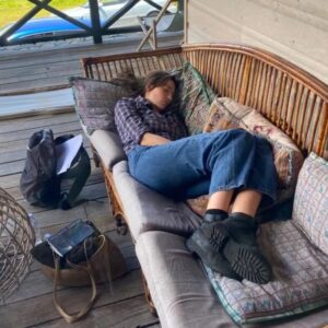 Emilie Cocquerel Instagram - BTS on Mother Mountain. Perfecting the art of dancing or napping between scenes.