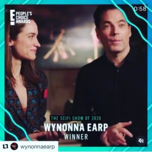 Emily Andras Instagram - We won, #WynonnaEarp won the #PCA! The People (#Earpers) Chose (voted their fine butts off) and now we’ve all been Awarded. Because this is for every single person who Earps. We love you, a lot. ❤️